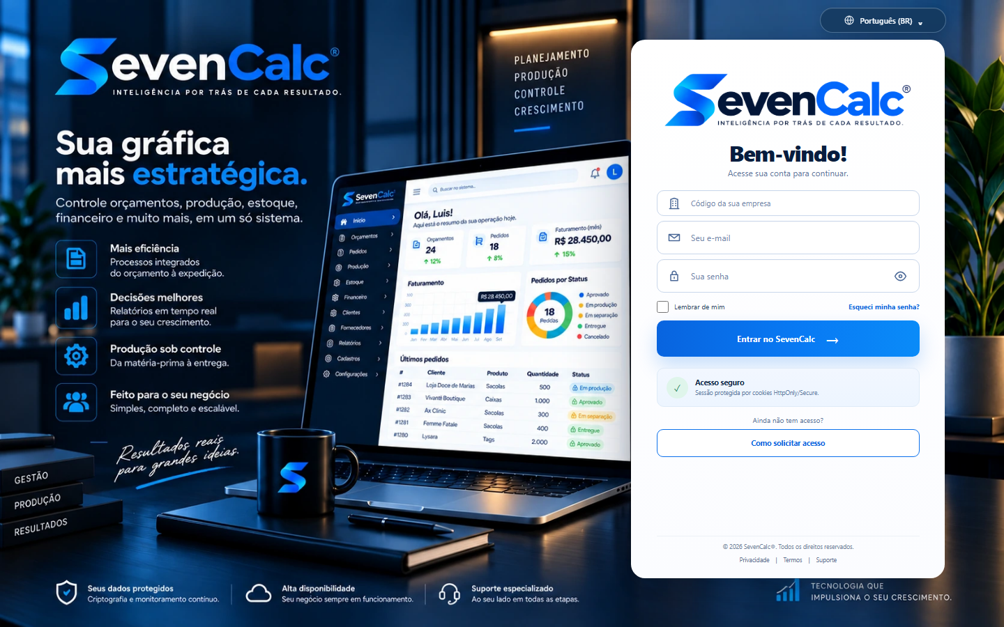 Tela real atual do SevenCalc